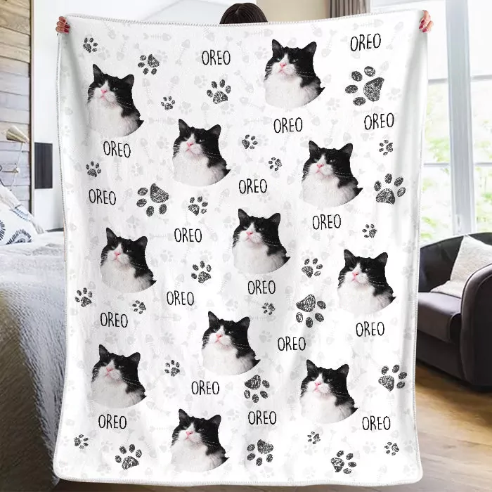 colorful upload pet image gift for cat lovers personalized blanket blanket