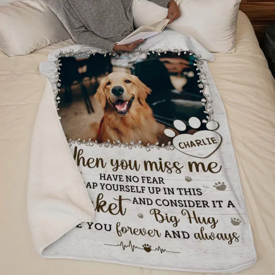 custom photo a big hug from me memorial personalized custom blanket blanket 1