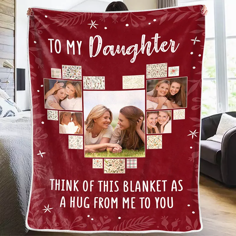 custom photo a hug from me to you family personalized custom blanket blanket