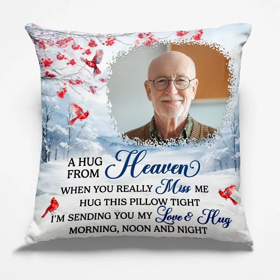 custom photo an embrace from the skies memorial personalized custom pillow