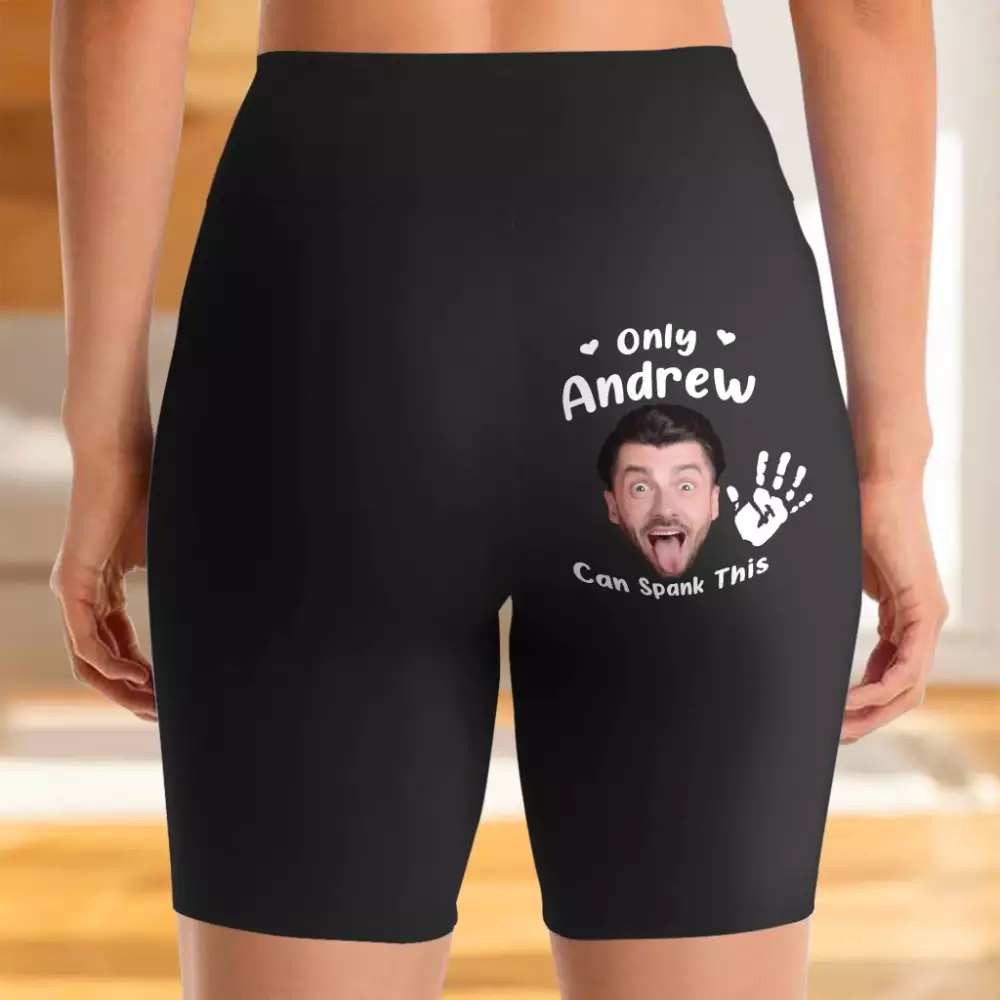 custom photo certified spanking zone couple personalized custom bike leggings 1