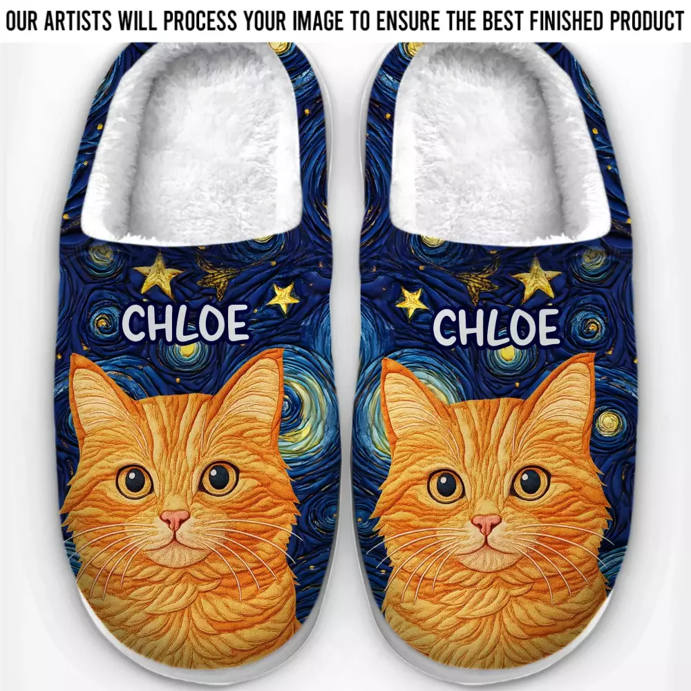 custom photo fluffy slippers personalized birthday gifts for dog cat slippers 7