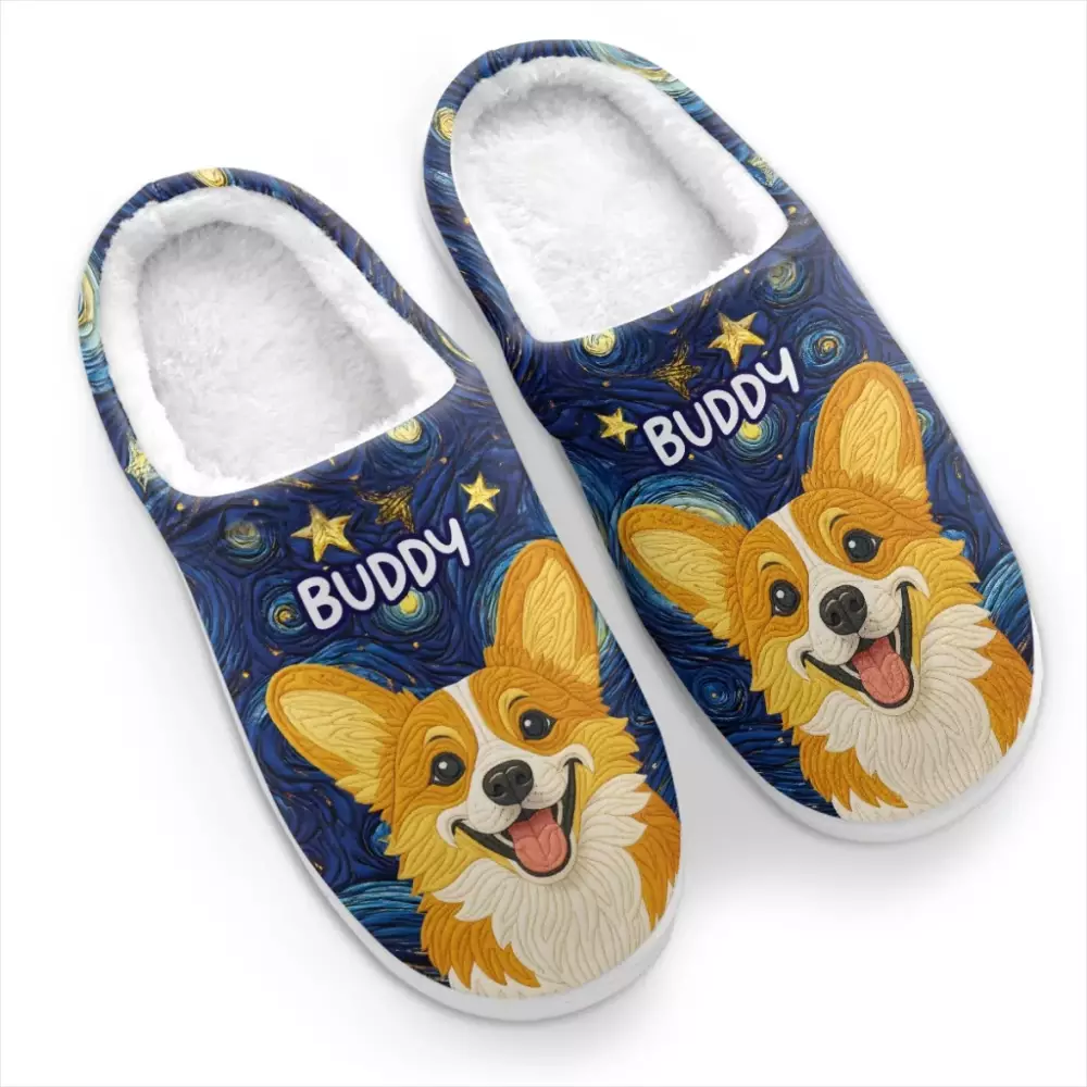 custom photo fluffy slippers personalized birthday gifts for dog cat slippers 7