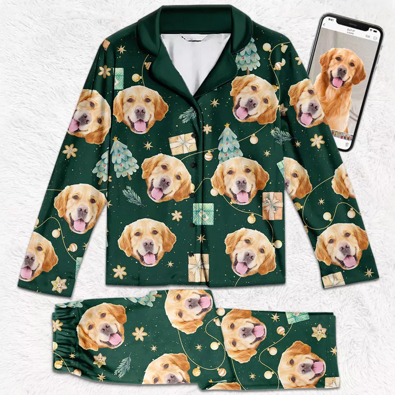 custom photo furst christmas together dog cat personalized custom pajamas