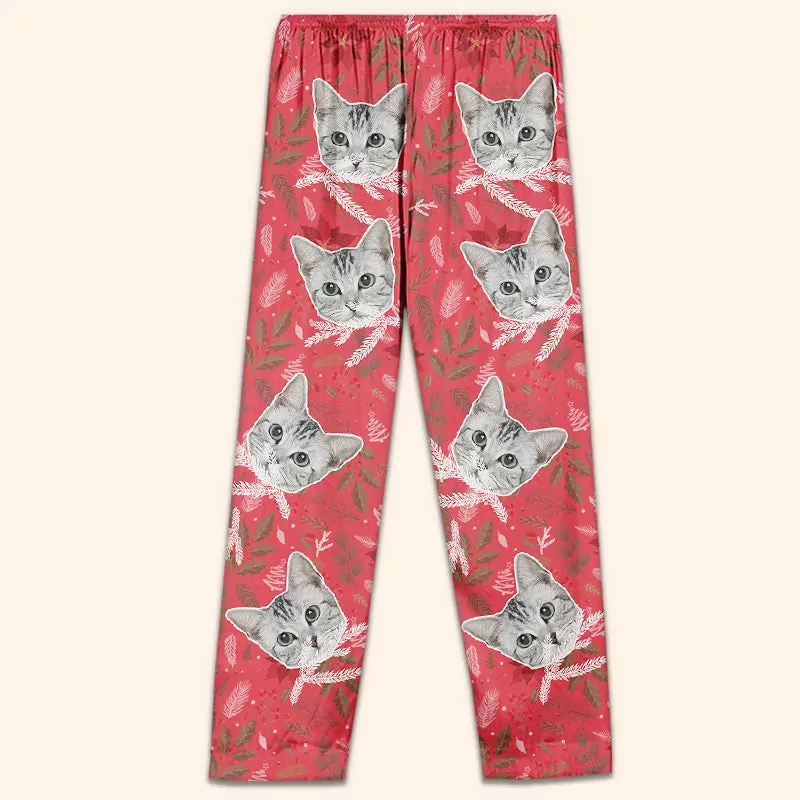 custom photo furry kisses and christmas wishes dog cat personalize leggings 1