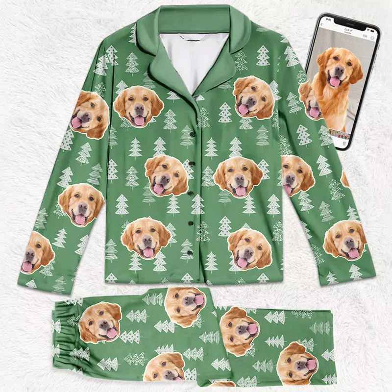 custom photo have a pawsative and happy holiday dog cat personaliz pajamas