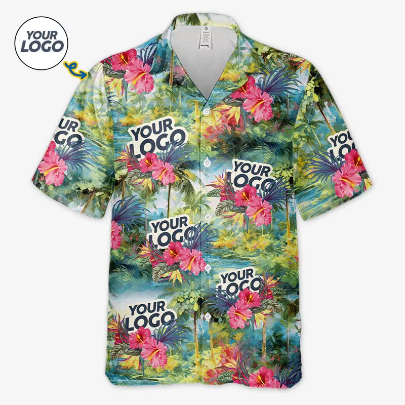 custom photo let the summer begin company logo personalized custom u hawaiian 2