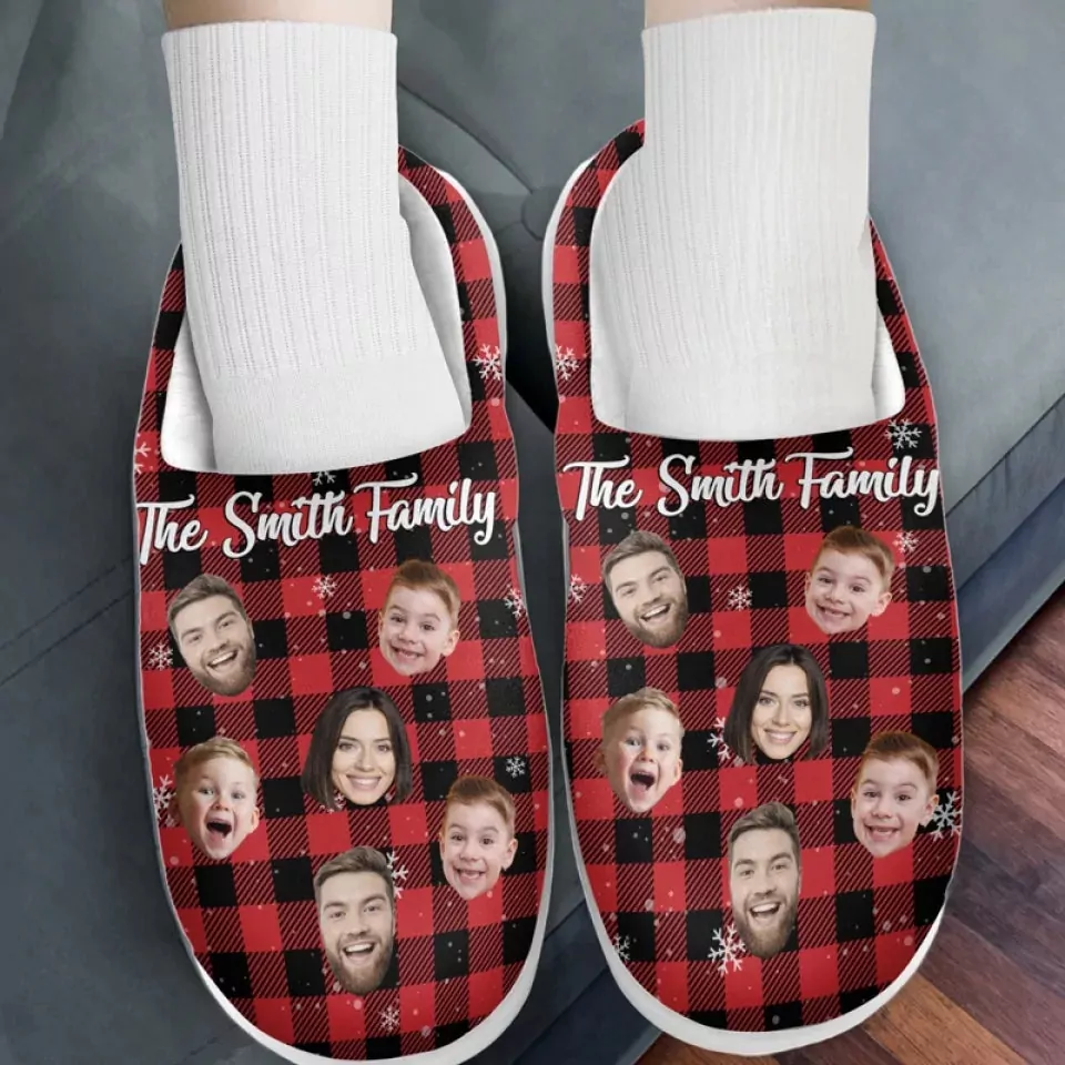 custom photo make family time extra special with warm fluffy footwear slippers 3