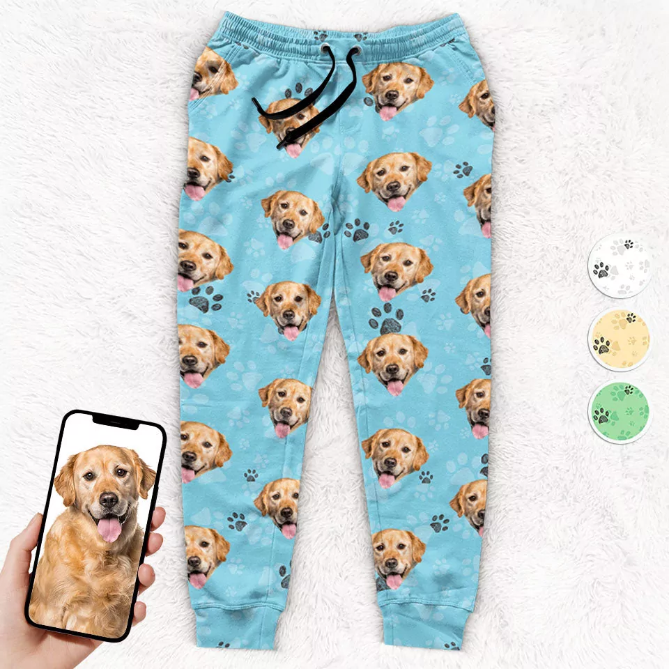 custom photo furry kisses and christmas wishes dog cat personalize leggings 1