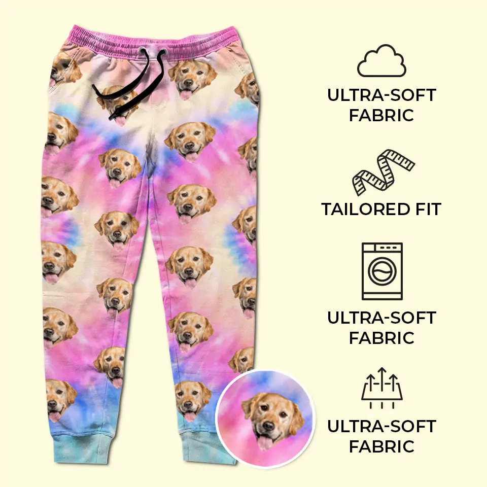 custom photo love fur and holiday cheer dog cat personalized cus sweatpants