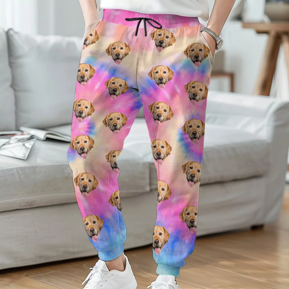 custom photo love fur and holiday cheer dog cat personalized cus sweatpants