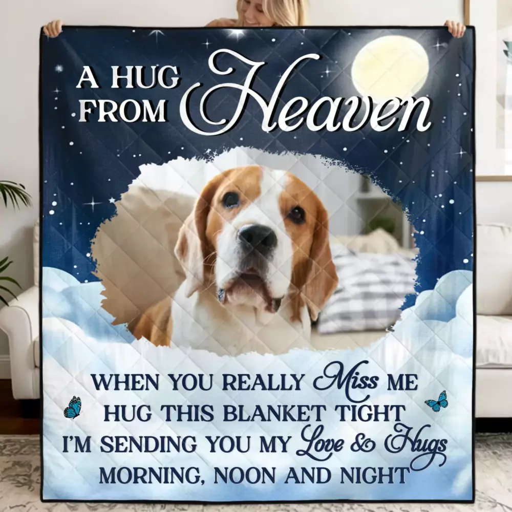 custom photo quilt blanket personalized pet memorial sympathy gifts blanket 1
