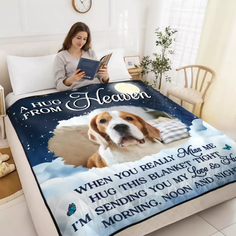 custom photo quilt blanket personalized pet memorial sympathy gifts blanket 1