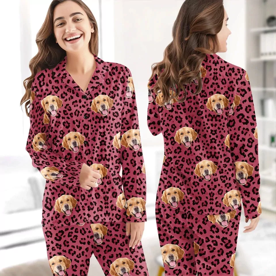 custom photo short pajama set personalized halloween birthday gifts pajamas 2