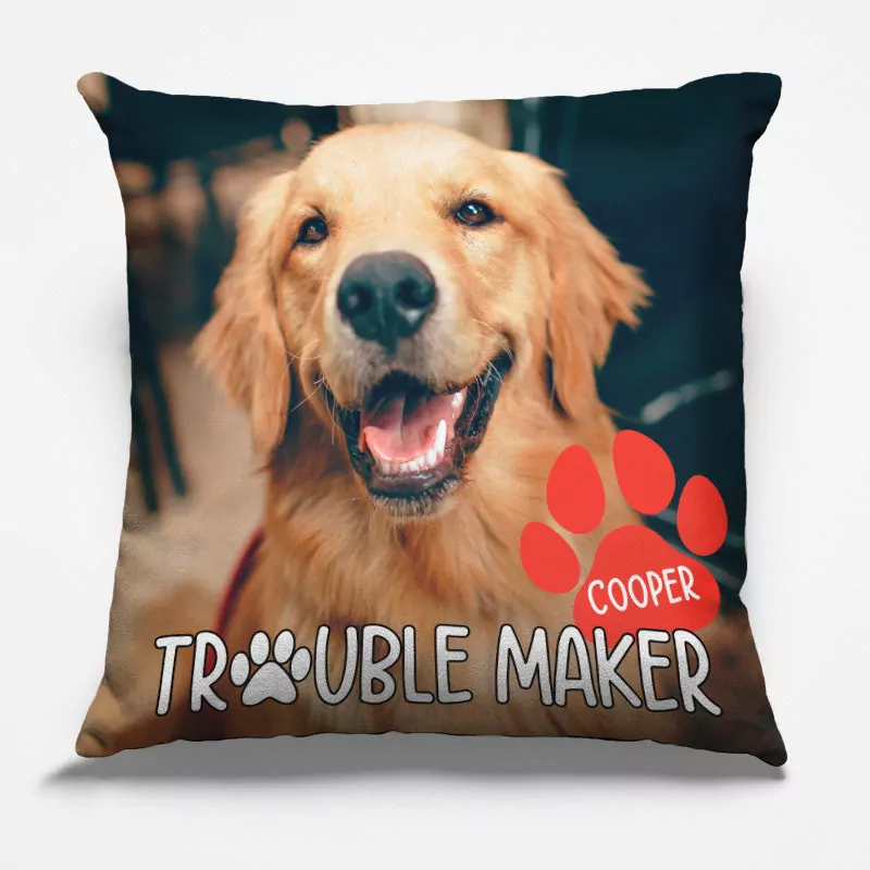 custom photo trouble maker dog cat personalized custom pillow gi pillow 1