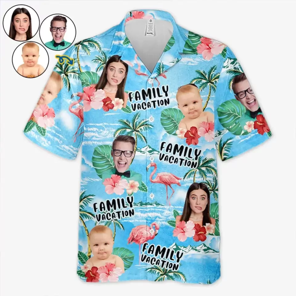 custom photo unisex tropical hawaiian aloha shirt personalized summe hawaiian 1