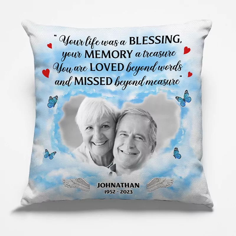 custom photo when you miss me hug this pillow memorial personalized pillow