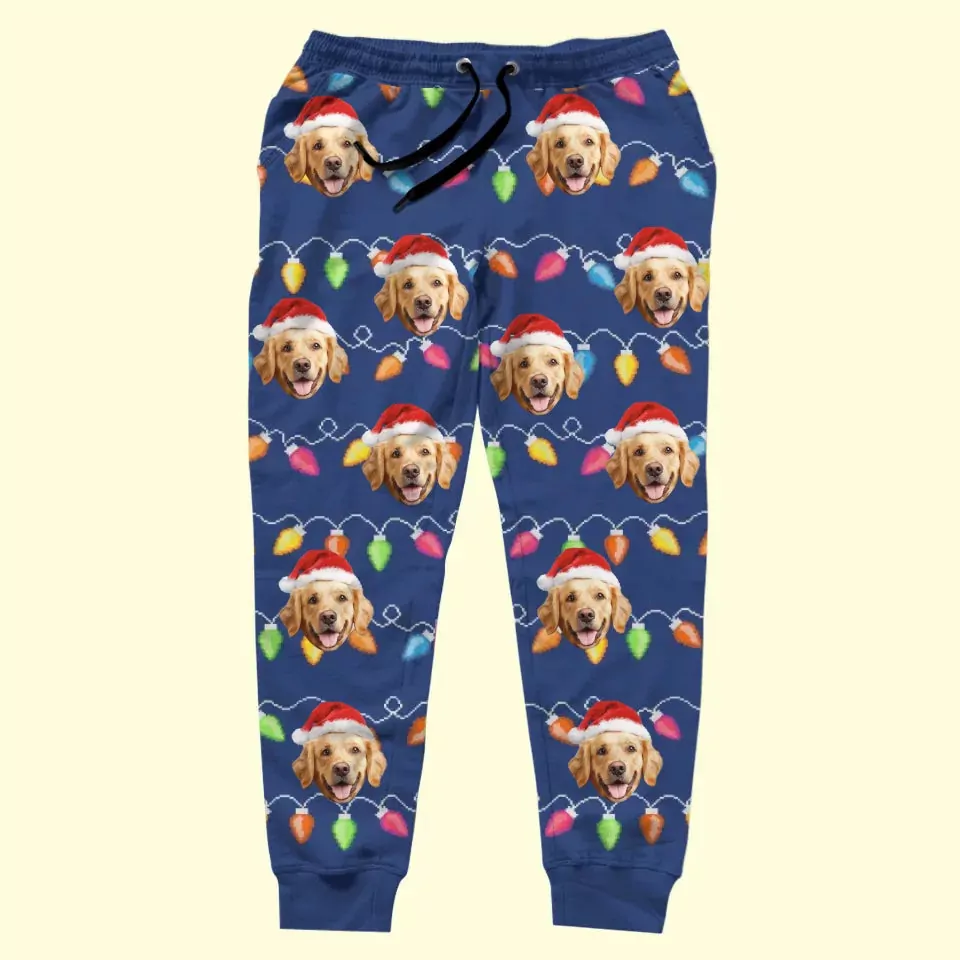 custom photo wishing you a howliday season full of joy and tail wags pajamas 1