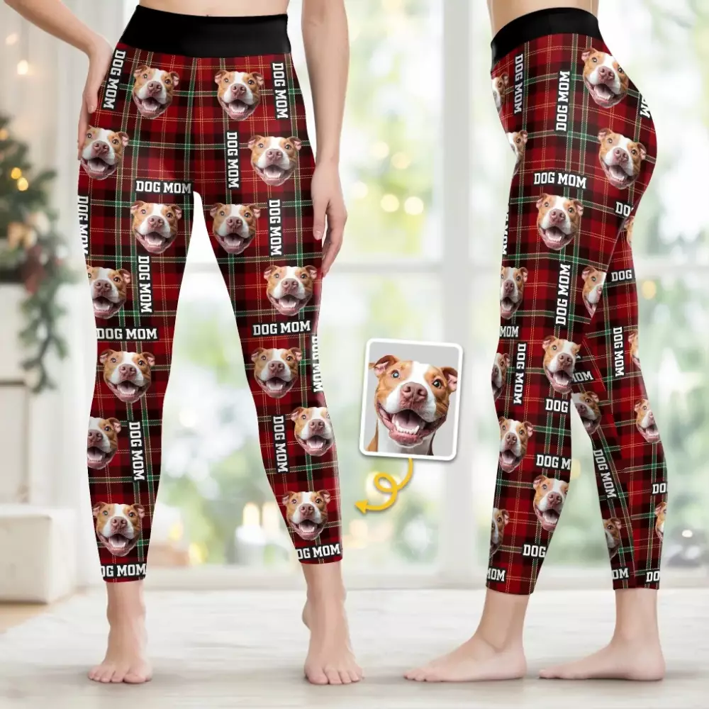 custom photo women leggings personalized christmas birthday gifts fo pajamas
