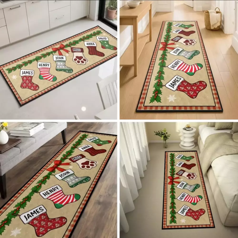 custom runner rug personalized christmas birthday gifts for mom dad rug 1