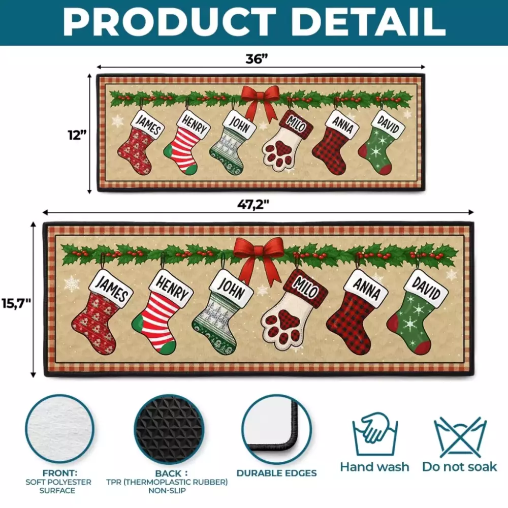 custom runner rug personalized christmas birthday gifts for mom dad rug 4