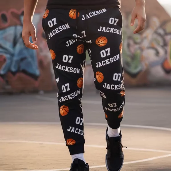 custom unisex sweatpants personalized christmas birthday basketball sweatpants