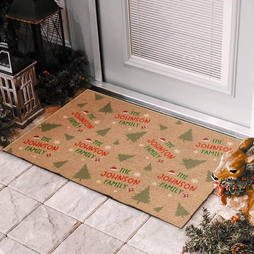 family makes the season bright family personalized custom home decor rug