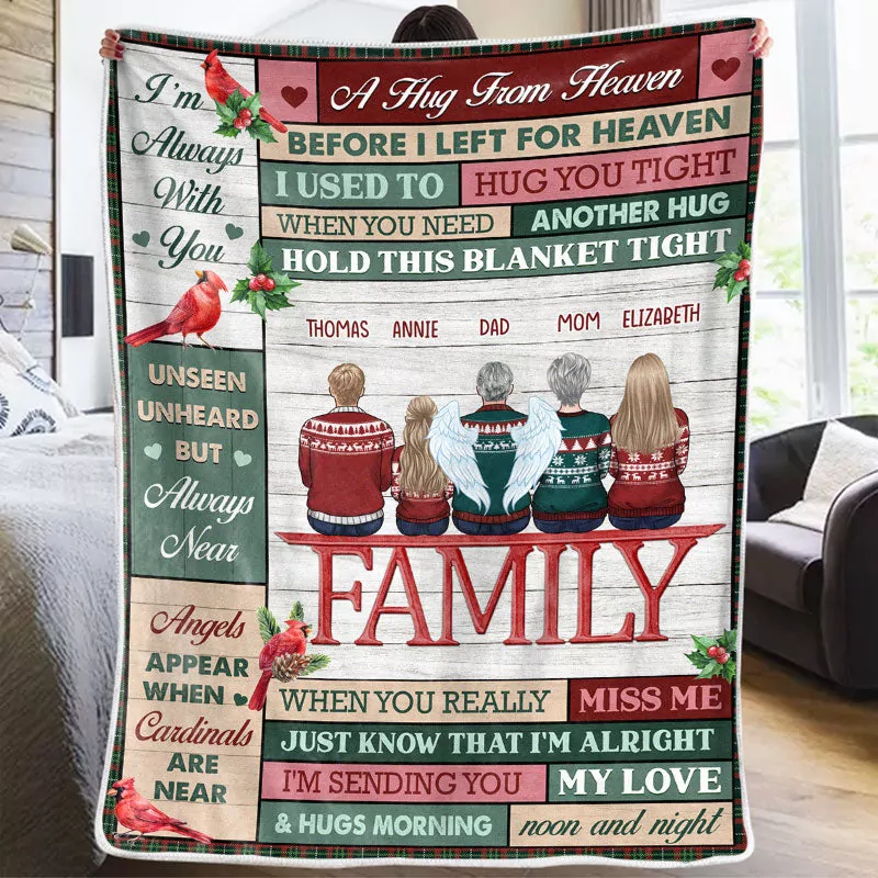 hugs from heaven memorial personalized custom blanket christmas gi blanket 1