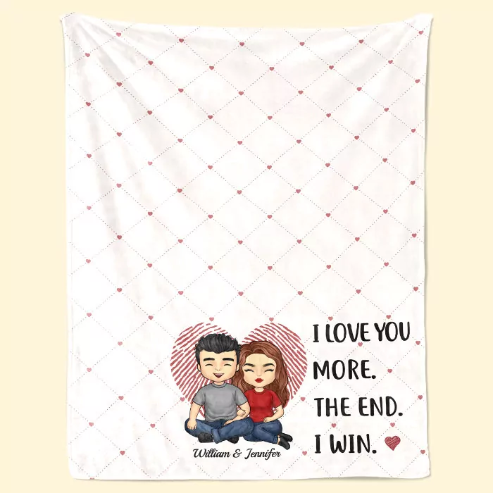 i love you more couple personalized custom blanket gift for husban blanket 1