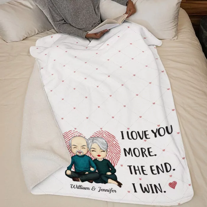 i love you more couple personalized custom blanket gift for husban blanket 1