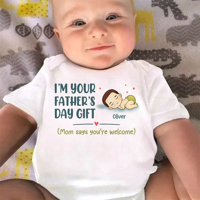 i m your father s day gift family personalized custom baby onesie onesie 2