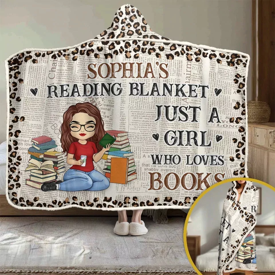lost in a good book personalized custom snuggle blanket hoodie blan blanket