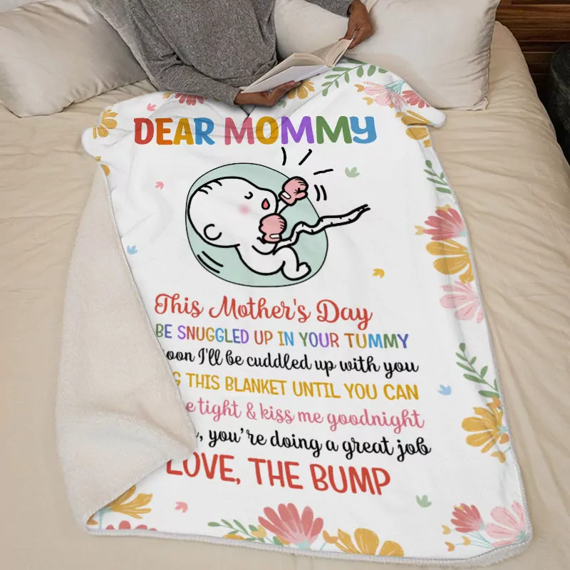 mom you are doing a great job family personalized custom baby blank blanket 1
