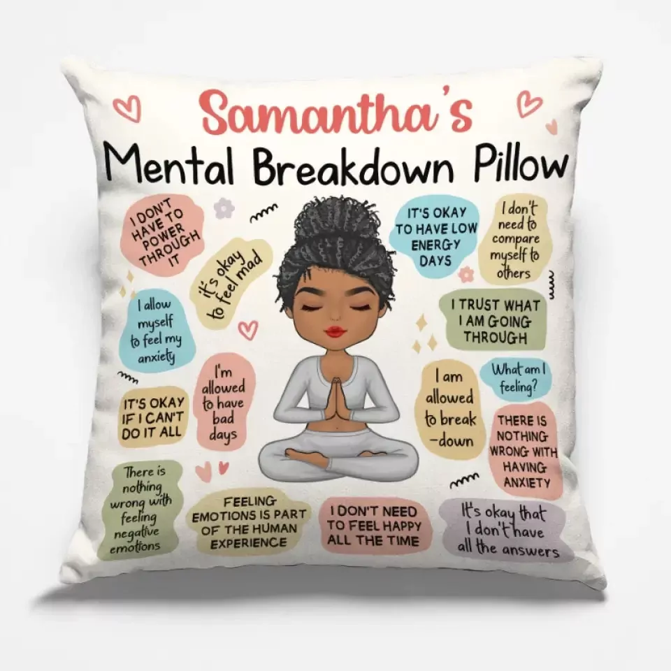 my daily affirmations pillow yoga personalized custom pillow gift pillow
