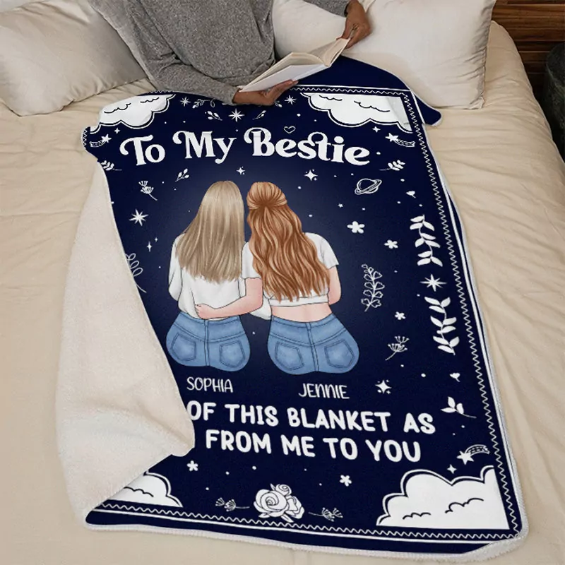 my hug to you bestie personalized custom blanket gift for best fri blanket 1