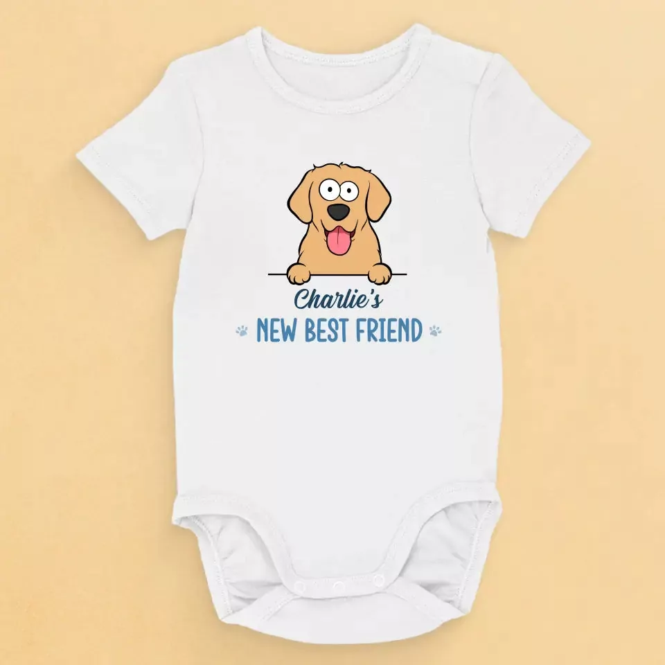 new best friend dog cat personalized custom baby onesie baby sho onesie