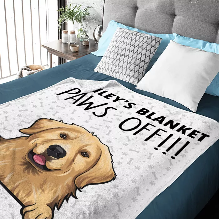 paws off it s my blanket gift for dog lovers personalized blanke blanket
