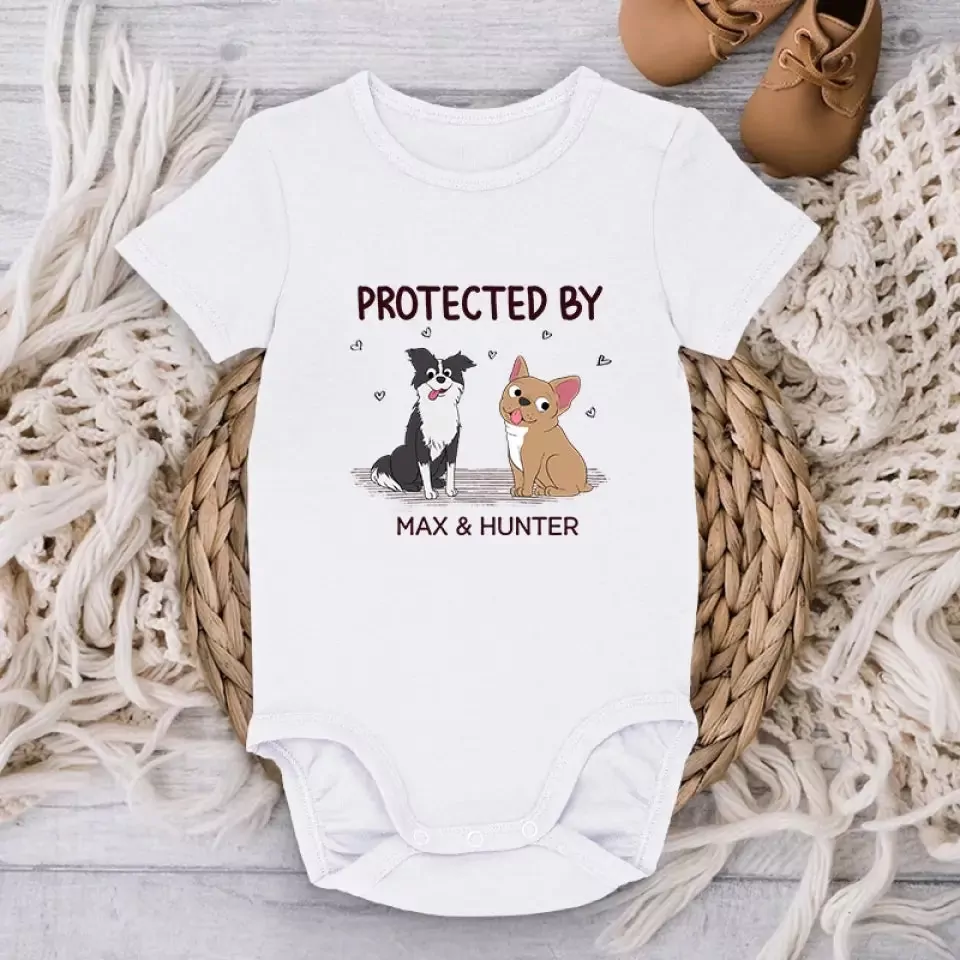 protected by friendly army dog personalized custom baby onesie bab onesie 2