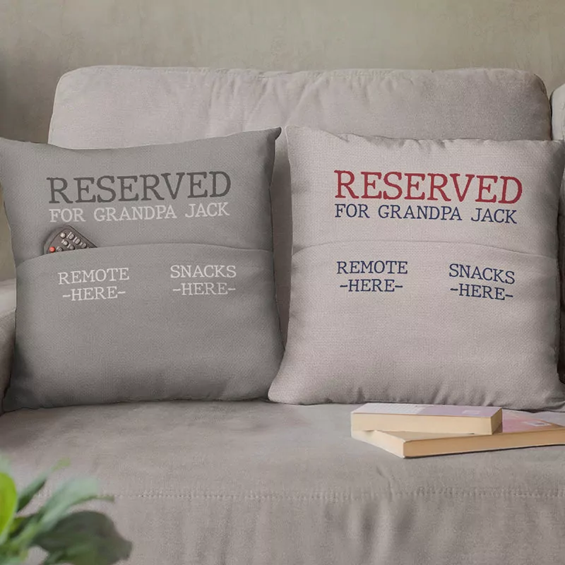 reserved for dad family personalized custom pocket pillow father s pillow