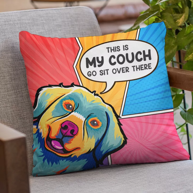 this is our couch go sit over there dog cat personalized custom pi pillow