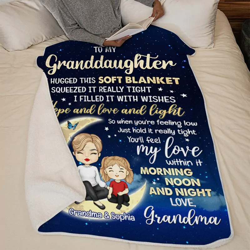to my lovely granddaughter family personalized custom blanket birt blanket 1