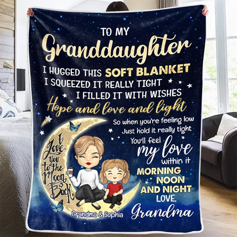 to my lovely granddaughter family personalized custom blanket birt blanket 1