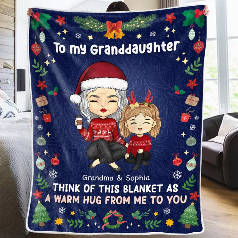 to my lovely granddaughter family personalized custom blanket birt blanket 1