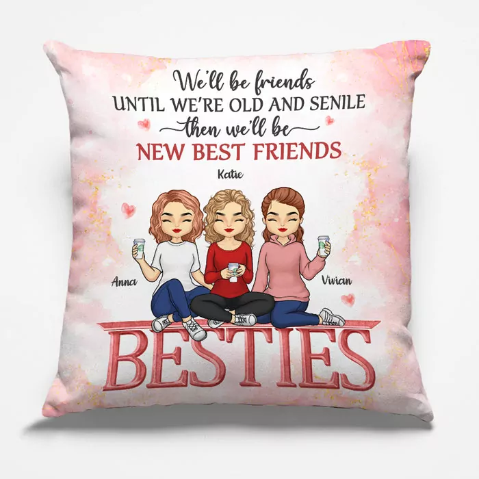 we ll be friends forever bestie personalized custom pillow gift fo pillow