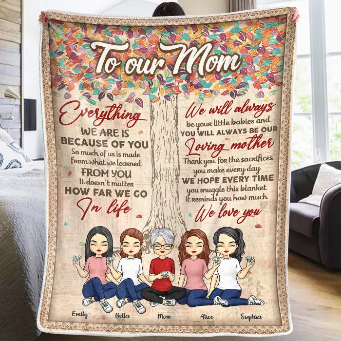 we love you mom personalized custom blanket gift for family chri blanket 1