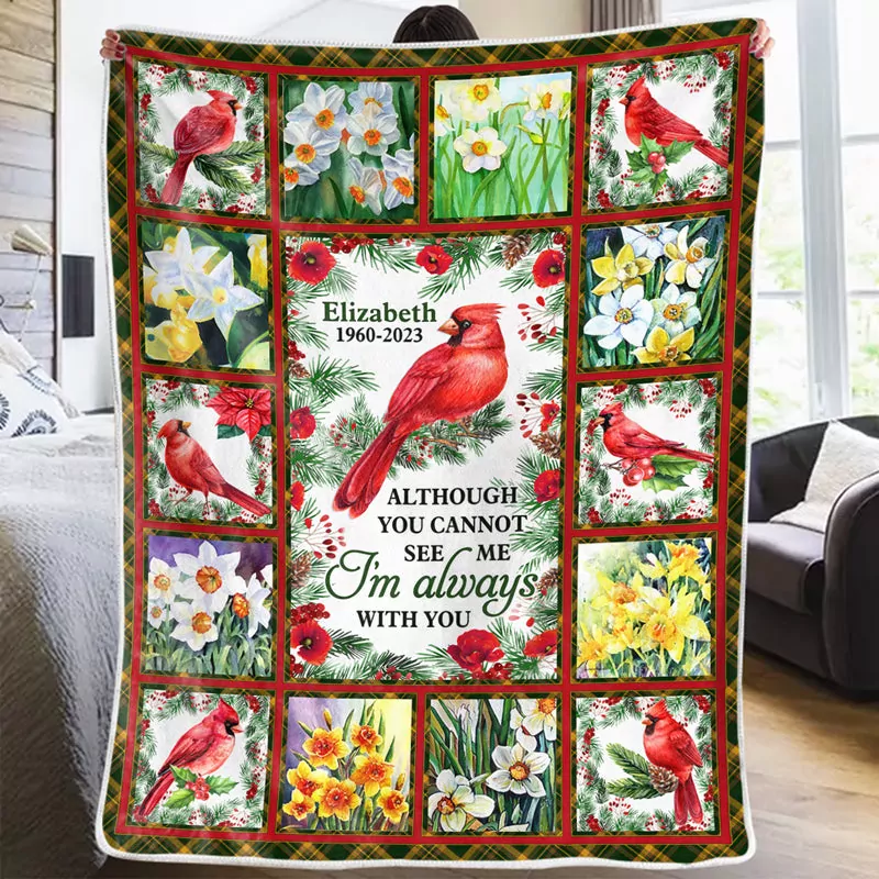 whenever you see a cardinal memorial personalized custom blanket c blanket 1