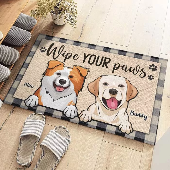 wipe your paws personalized decorative mat gift for pet lovers pe rug