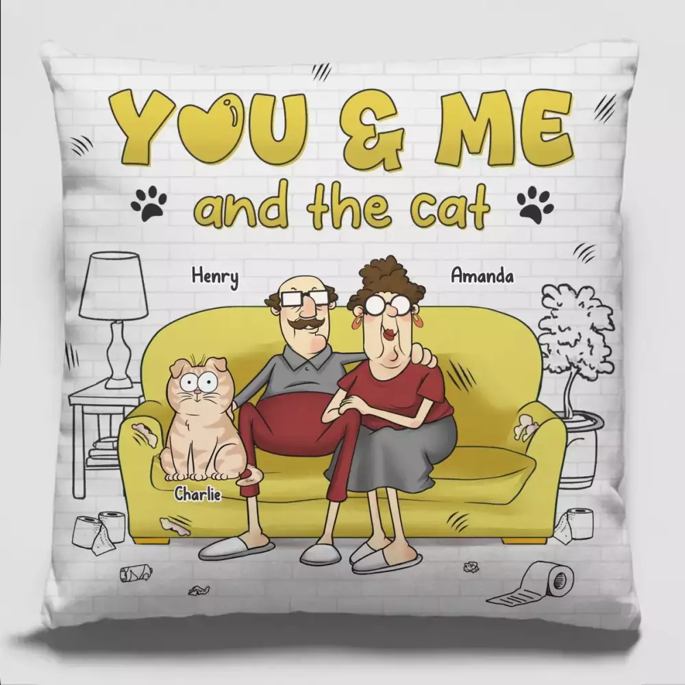 you me the cat chaos cat personalized custom pillow gift for pe pillow