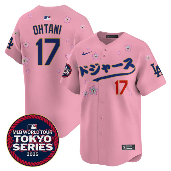 17 shohei ohtani kanji los angeles dodgers cherry blossom tokyo series 2025 vapor limited jersey