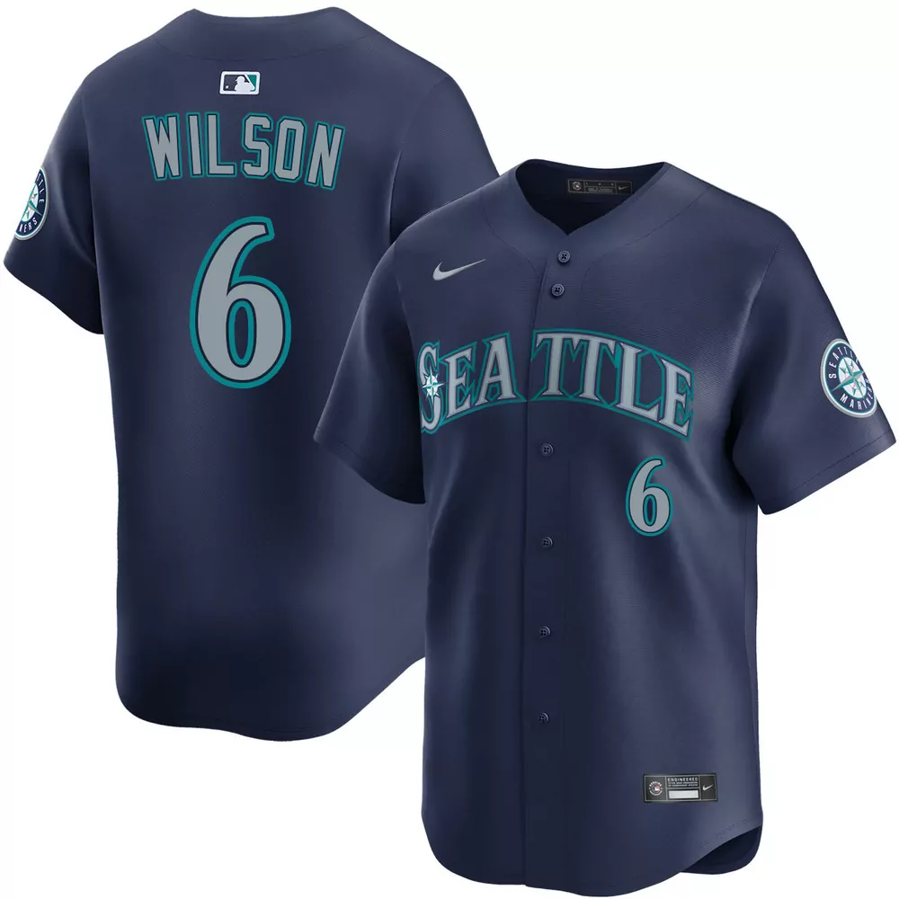 cole young seattle mariners road navy jersey